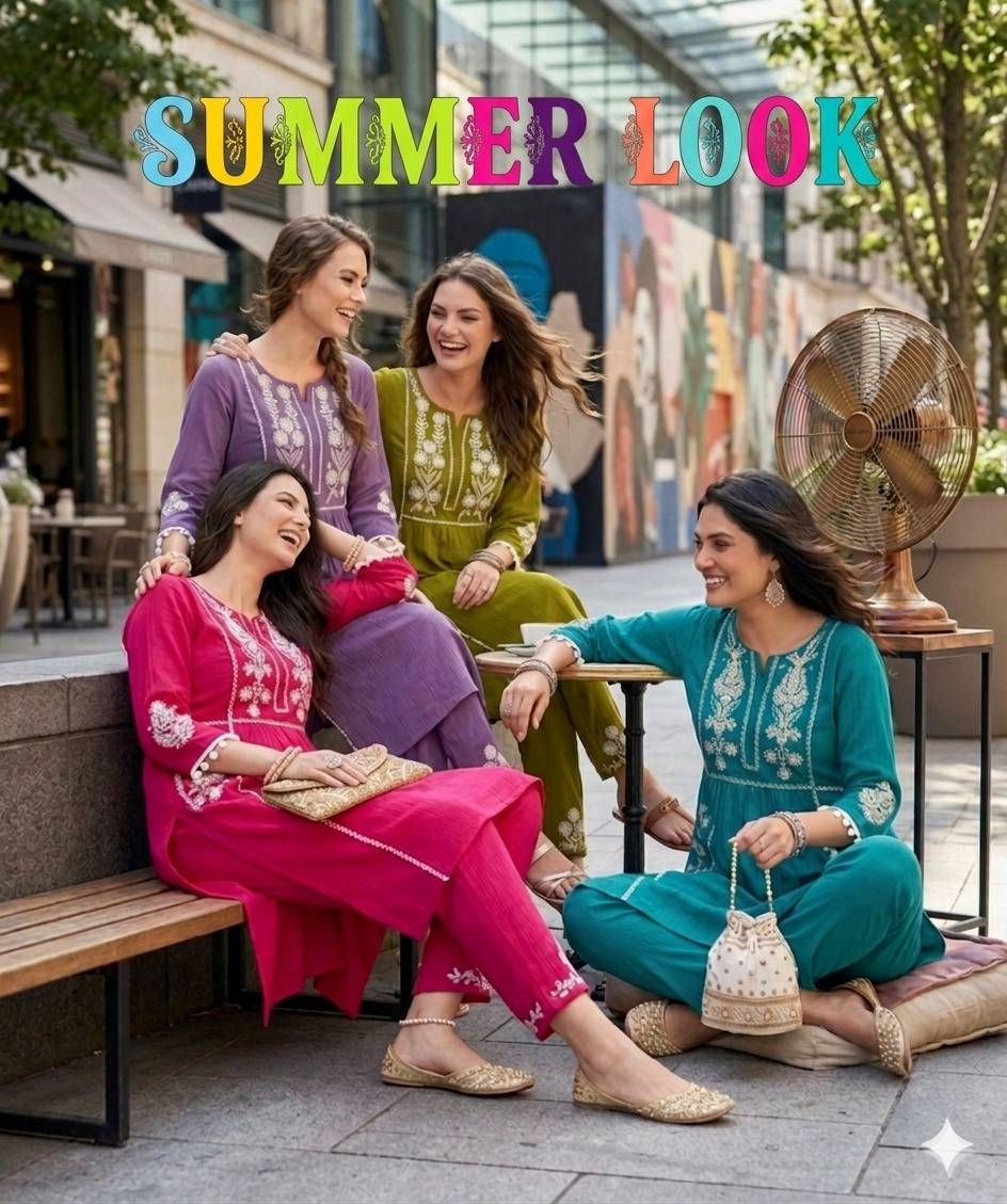  SUMMER LOOK By Kaamiri 01 To 04 Series Beautiful Festive Suits Colorful Stylish Viscose Butti readymade dresses At Wholesale Price